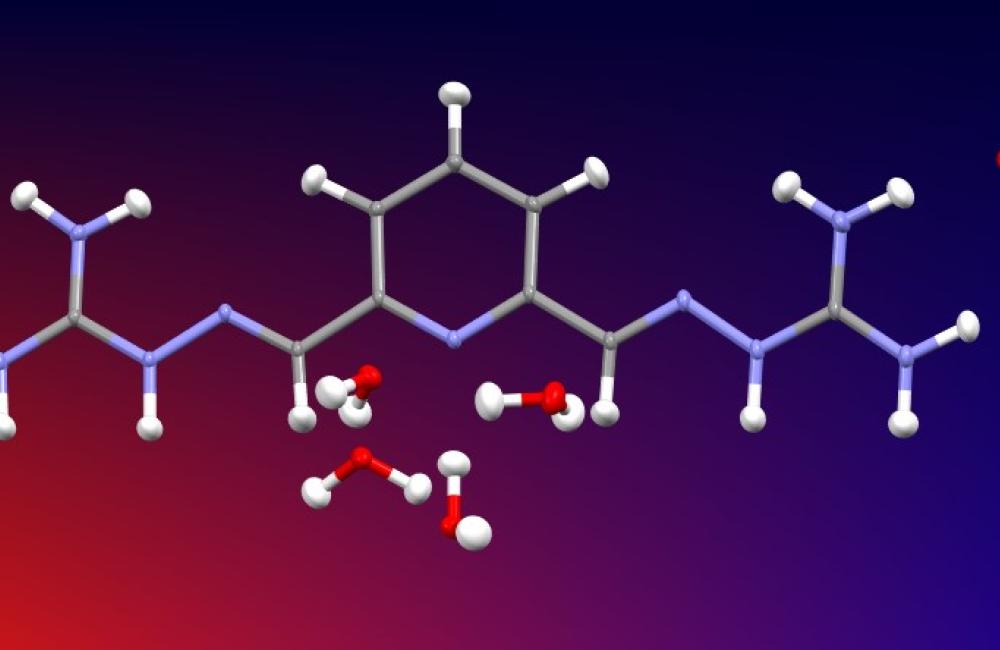 Using neutrons from the TOPAZ beamline, which is optimal for locating hydrogen atoms in materials, ORNL researchers observed a single-crystal neutron diffraction structure of the insoluble carbonate salt formed by absorption of carbon dioxide from the air.