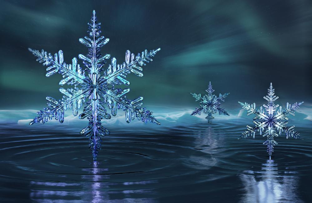 Snowflakes indicate phases of super-cold ice