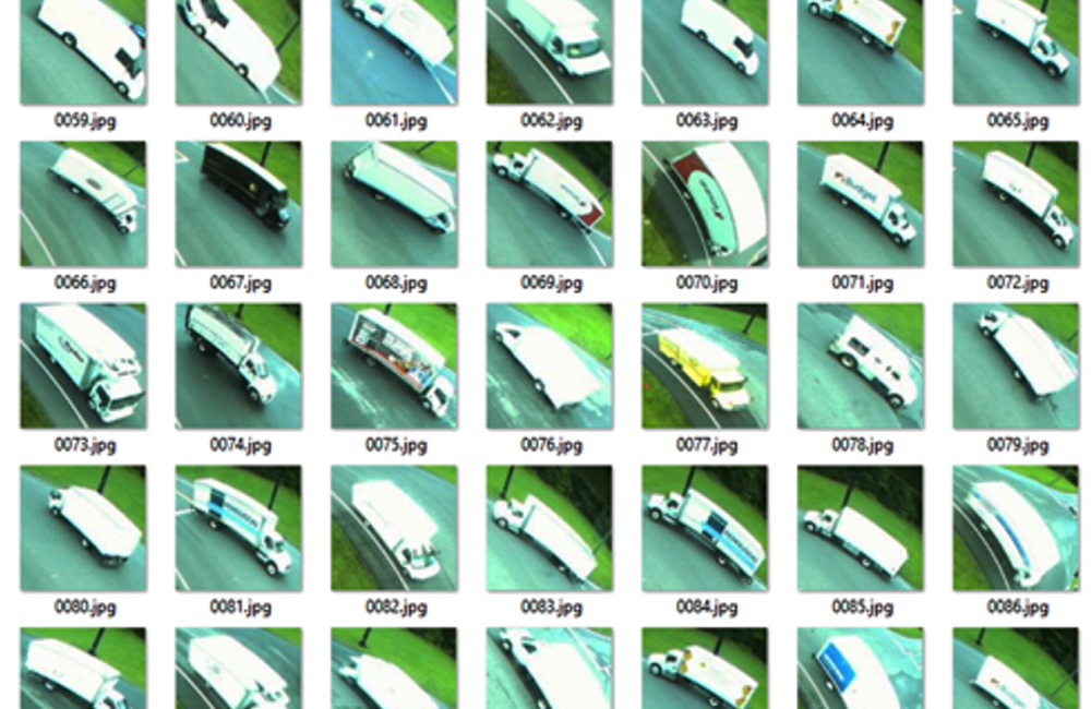 Examples from the ORNL Overhead Vehicle Dataset, generated with images captured by GRIDSMART cameras. Image: Thomas Karnowski/ORNL