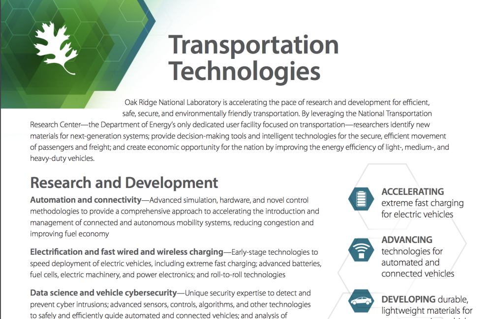 Transportation fact sheet