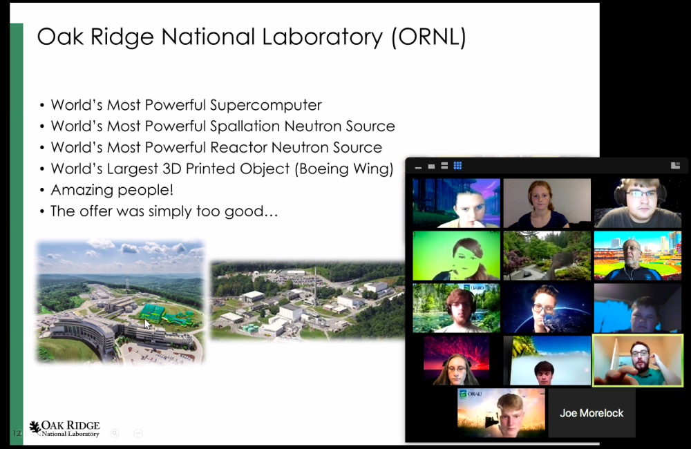 ORNL's Matthew Ryder speaks to students in the ARC/ORNL Science-Technology-Mathematics Institute's climate change group. Credit: Abby Bower/ORNL