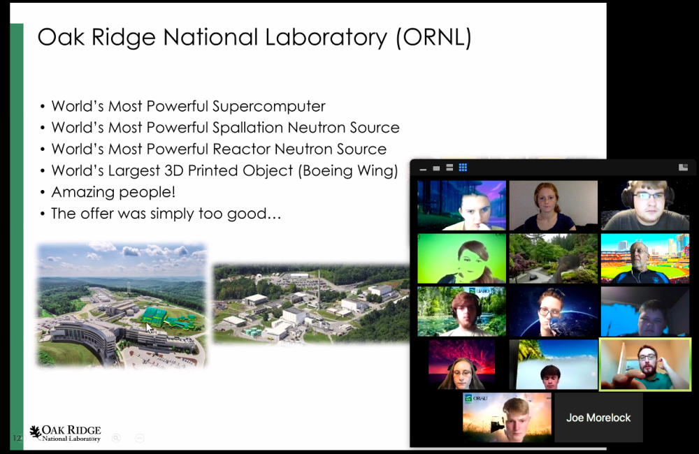 ORNL’s Matthew Ryder speaks to students in the ARC/ORNL Science-Technology-Mathematics Institute’s climate change group. Credit: Abby Bower/ORNL