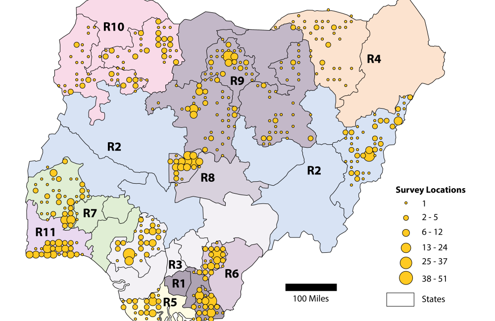 Map of population of Nigeria