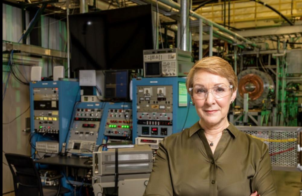 Associate Laboratory Director Kathy McCarthy heads the ORNL directorate that manages proto-MPEX, a linear plasma device that informs the development of the MPEX tool for study of fusion materials. Credit: Carlos Jones/ORNL, U.S. Dept. of Energy