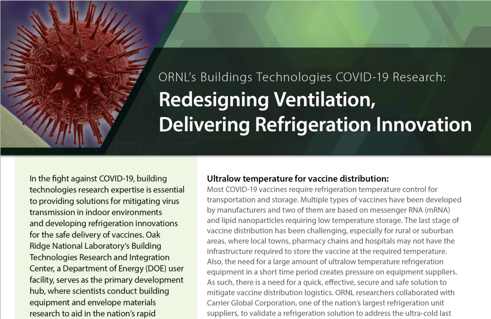 Building Technologies COVID-19 Research