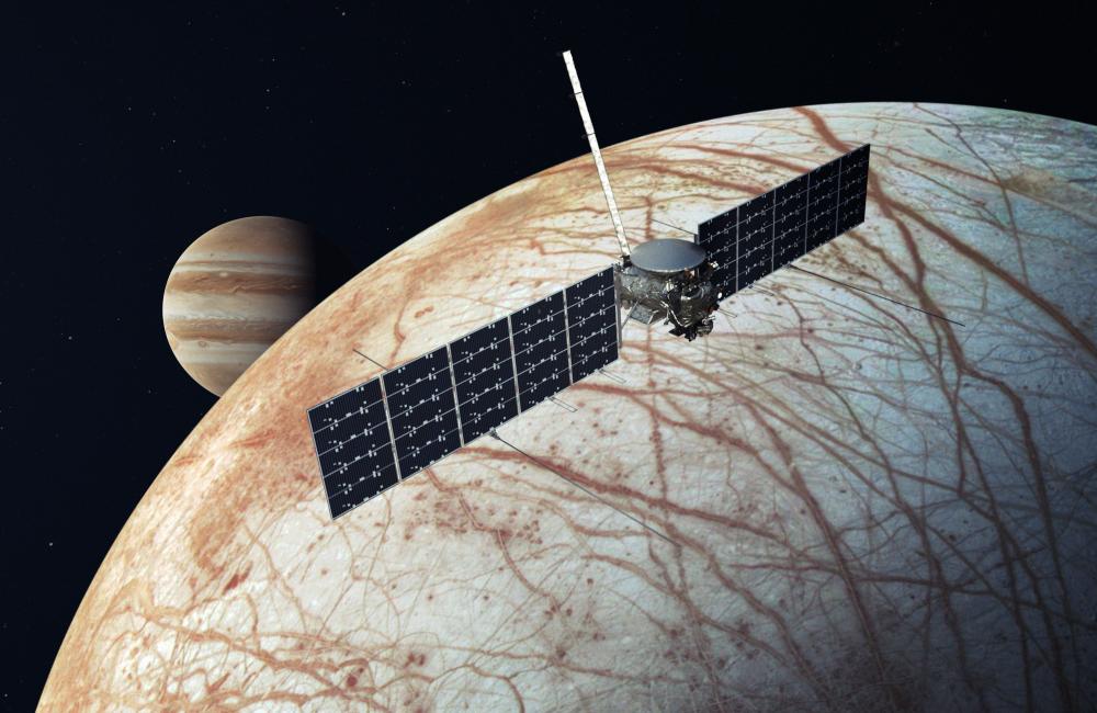 ORNL and NASA's Jet Propulsion Laboratory scientists studied the formation of amorphous ice like the exotic ice found in interstellar space and on Jupiter's moon, Europa. Credit: NASA/JPL-Caltech