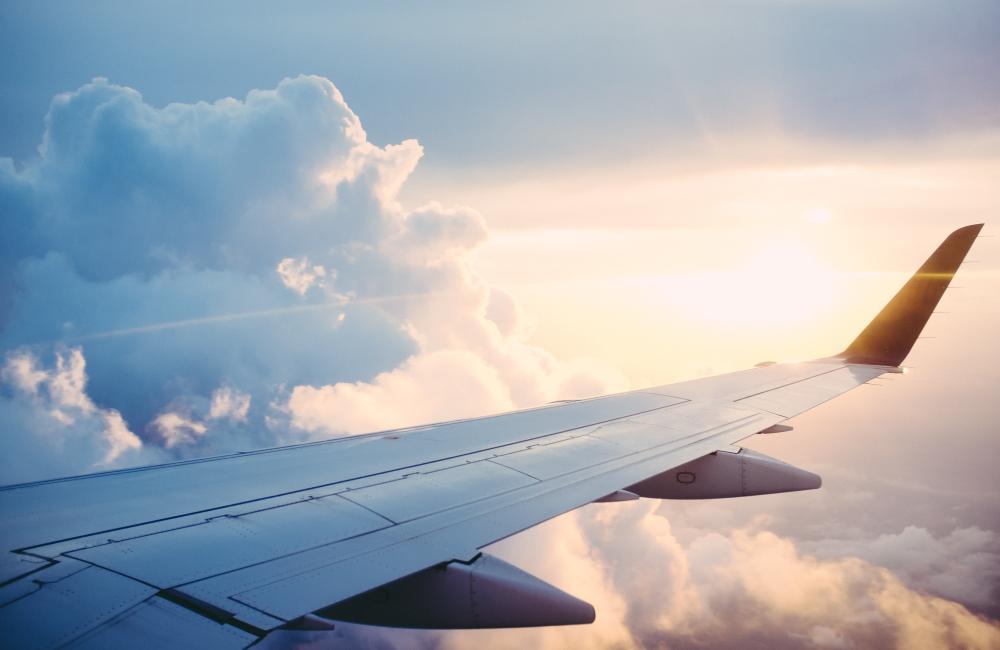 Aviation contributes about 2.5% of global carbon dioxide emissions. To greatly reduce its emissions, the U.S. commercial aviation sector will need new methods of making sustainable aviation fuel. Credit: Ross Parmly/Unsplash