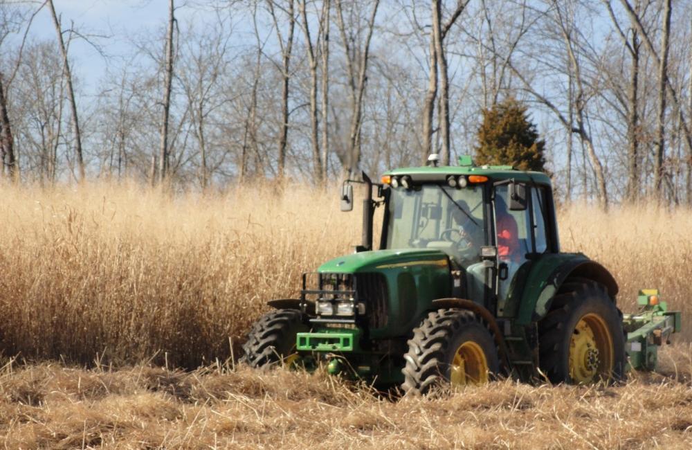 Biofuels, such as those derived from the switchgrass being harvested in this field in Vonore, Tennessee, are just one of the technology-based solutions that ORNL summit participants identified recently as key to decarbonizing the agriculture sector. Credit: Erin G. Webb, ORNL/U.S. Dept. of Energy.