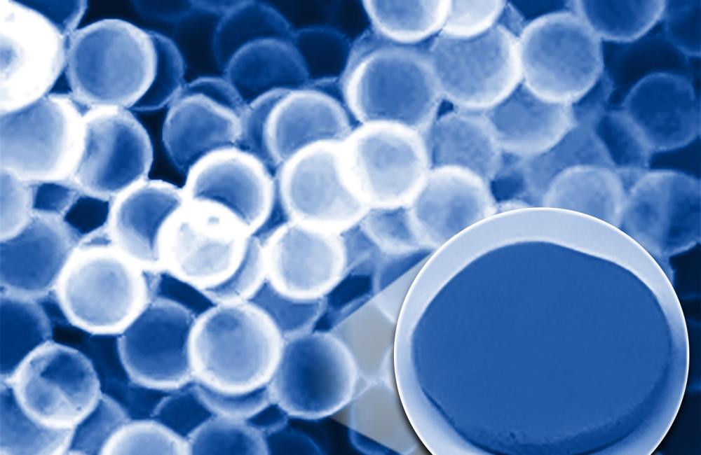 ORNL researchers made a thermal insulation composite from hollow silica particles by mixing the particles with cellulose fibers. The composite proved to be highly moisture stable and shows potential for use in thermal applications. Credit: ORNL, U.S. Dept. of Energy