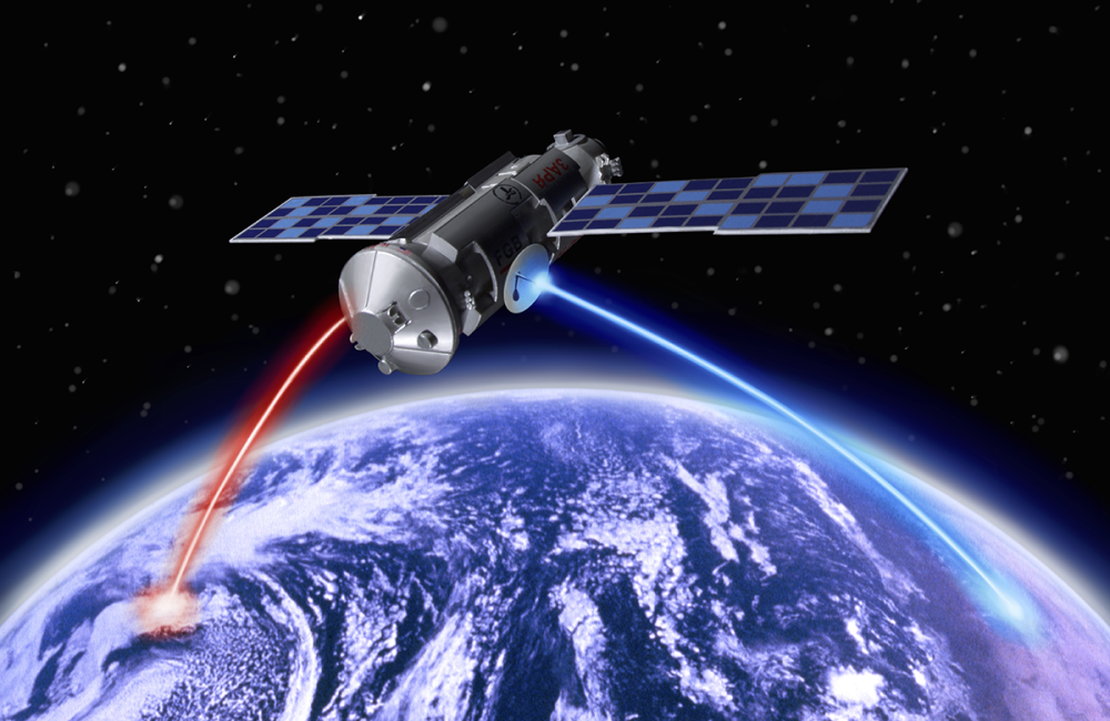 An Oak Ridge National Laboratory study used satellites to transmit light particles, or photons, as part of a more efficient, secure quantum network. Credit: ORNL, U.S. Dept. of Energy