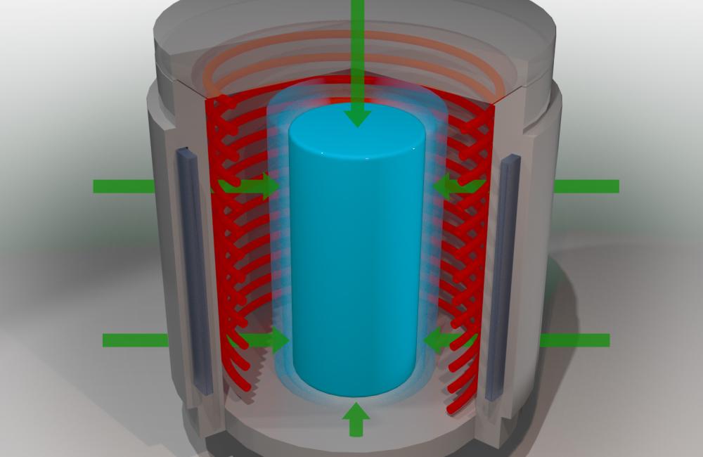 Isostatic pressing applies consistent heat and pressure from all directions across a battery component within a chamber. Credit: Andy Sproles/ORNL, U.S. Dept. of Energy 