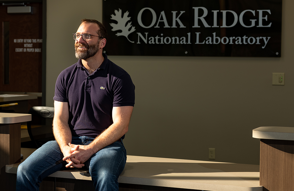 Ryan DeHoff at the Manufacturing Demonstration Facility. Credit: Carlos Jones/ORNL, U.S. Dept. of Energy