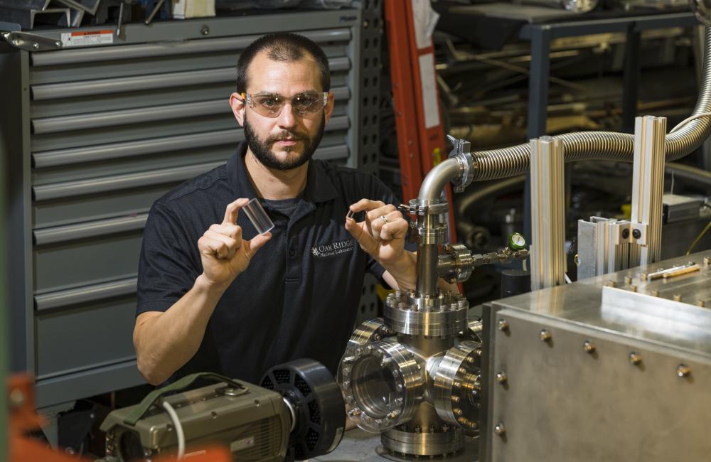 The Fuel Pellet Fueling Laboratory at ORNL is part of a suite of fusion energy R&D capabilities and provides test equipment and related diagnostics for carrying out experiments to develop pellet injectors for plasma fueling applications. Credit: Carlos Jones/ORNL, U.S. Dept. of Energy