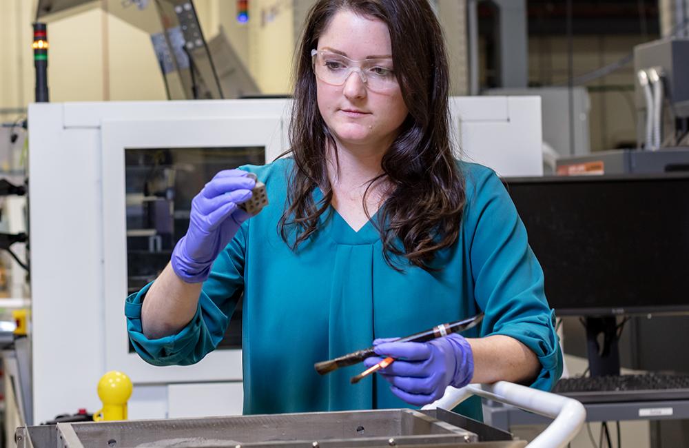 Amy Elliott at the Manufacturing Demonstration Facility