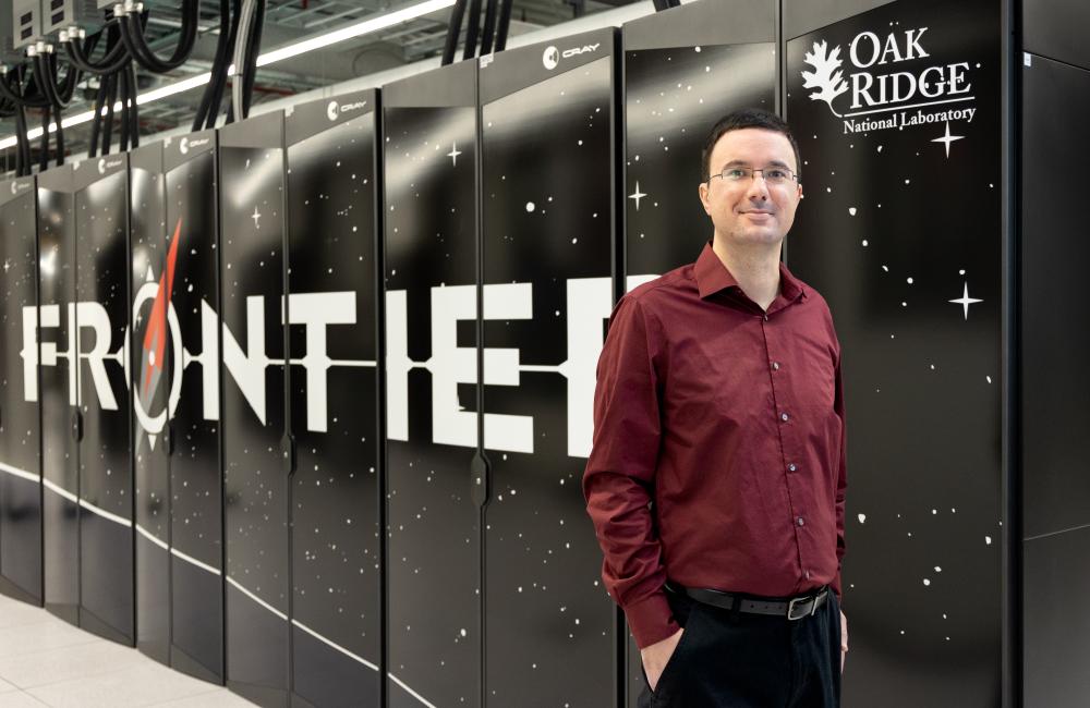 Steven Hamilton, an R&D scientist in the HPC Methods for Nuclear Applications group at ORNL, leads the ExaSMR project. ExaSMR was developed to run on the Oak Ridge Leadership Computing Facility’s exascale-class supercomputer, Frontier. Credit: Genevieve Martin/ORNL, U.S. Dept. of Energy