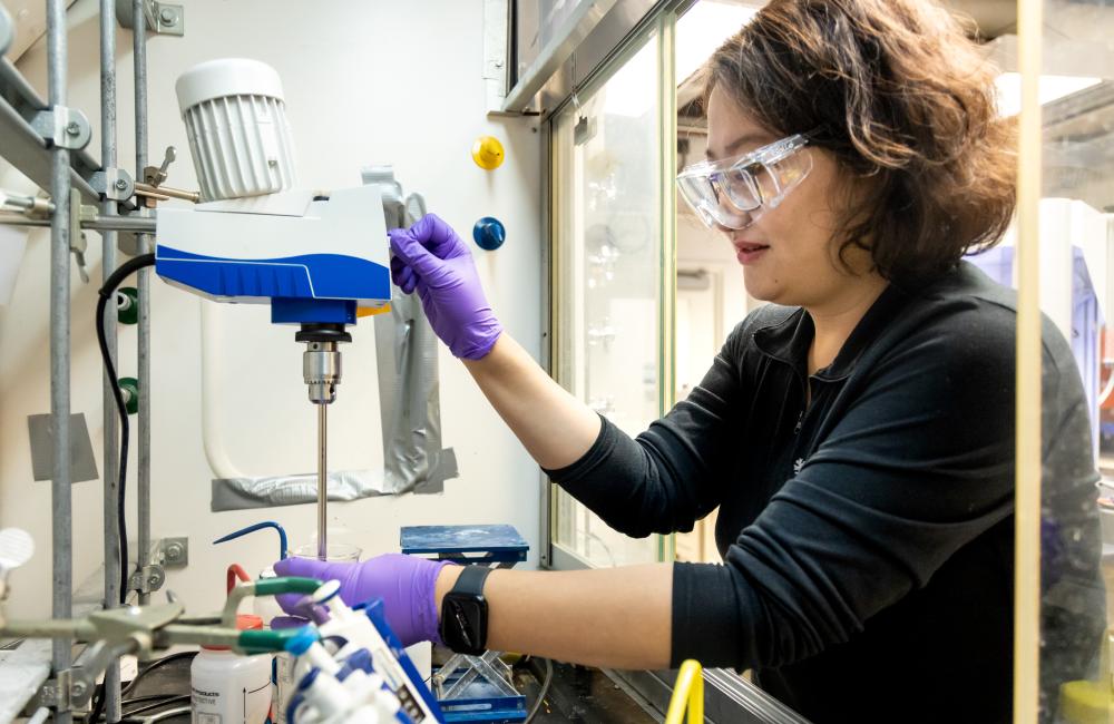 Yue Yuan, Distinguished Staff Fellow, works in CNMS research lab