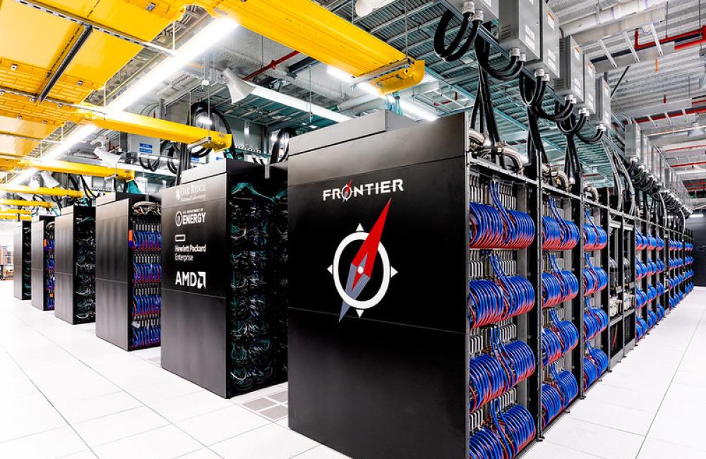 The Frontier exascale supercomputer at Oak Ridge National Laboratory. Credit: Carlos Jones/ORNL, U.S. Dept. of Energy