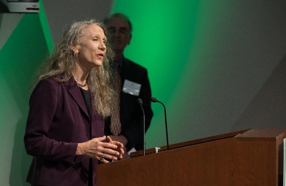 Kim Tutin, founder and chief executive officer of Captis Aire, receives the EPA Green Chemistry Challenge Award. Credit: Eric Vance/USEPA