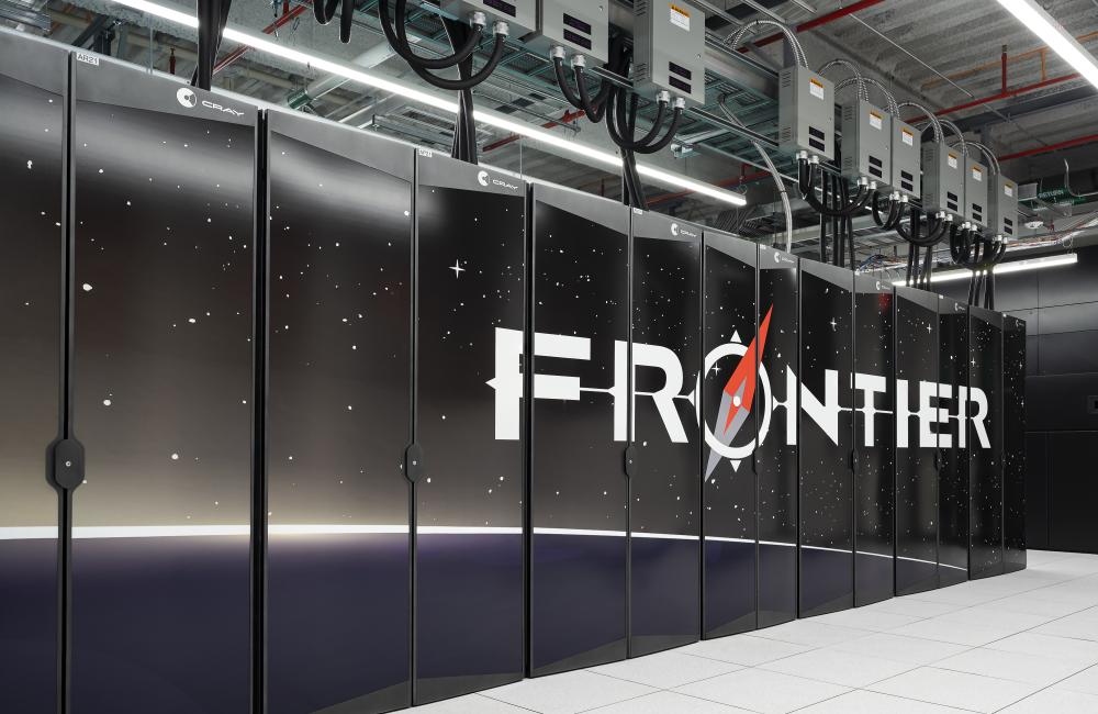Image of Frontier, one of ORNL's supercomputer