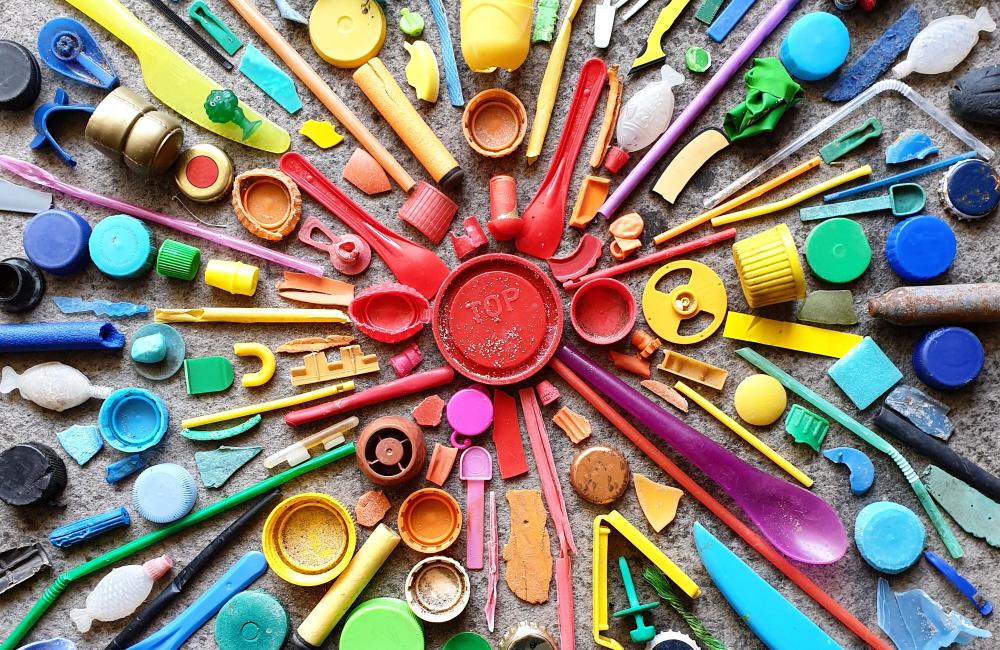 Art made from waste plastic