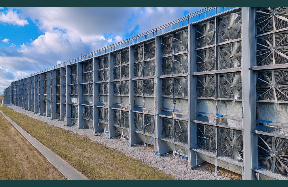 graphic representation of a direct air capture facility