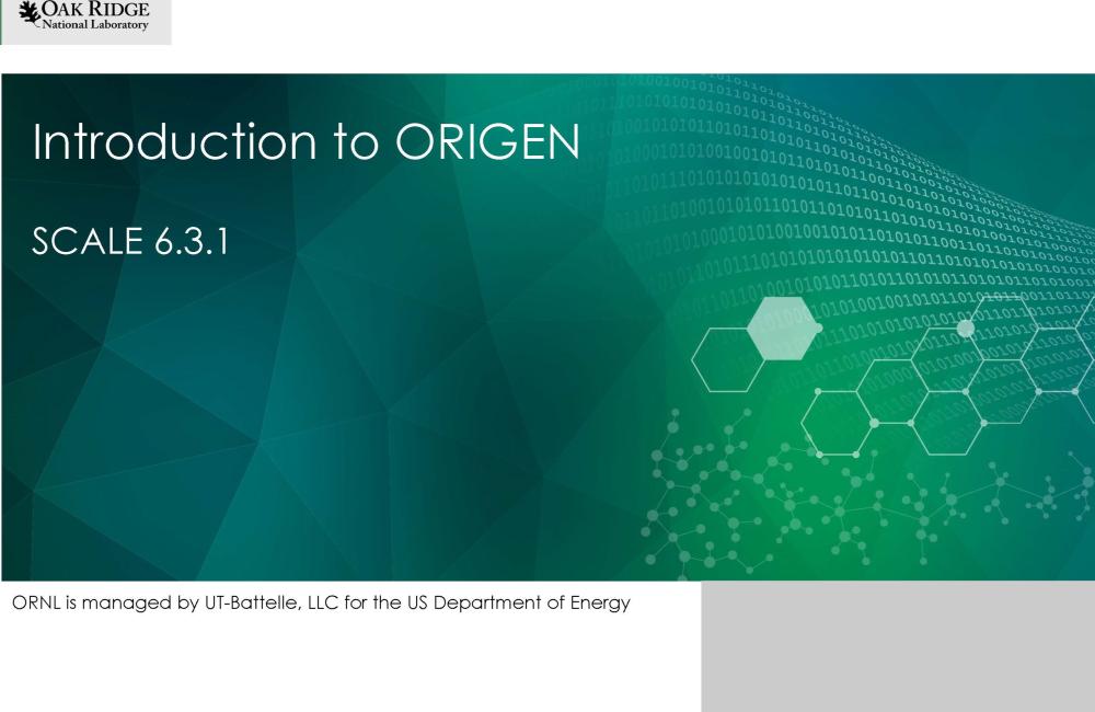 Introduction to ORIGEN