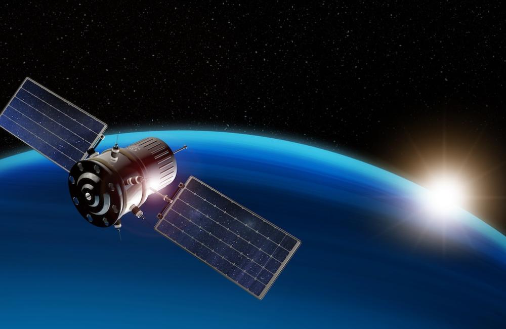 3d illustration of satellite orbiting the earth. Image from Envato