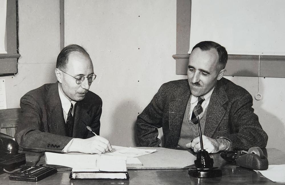 Eugene Wigner and E.O. Wollan at 1940s ORNL.