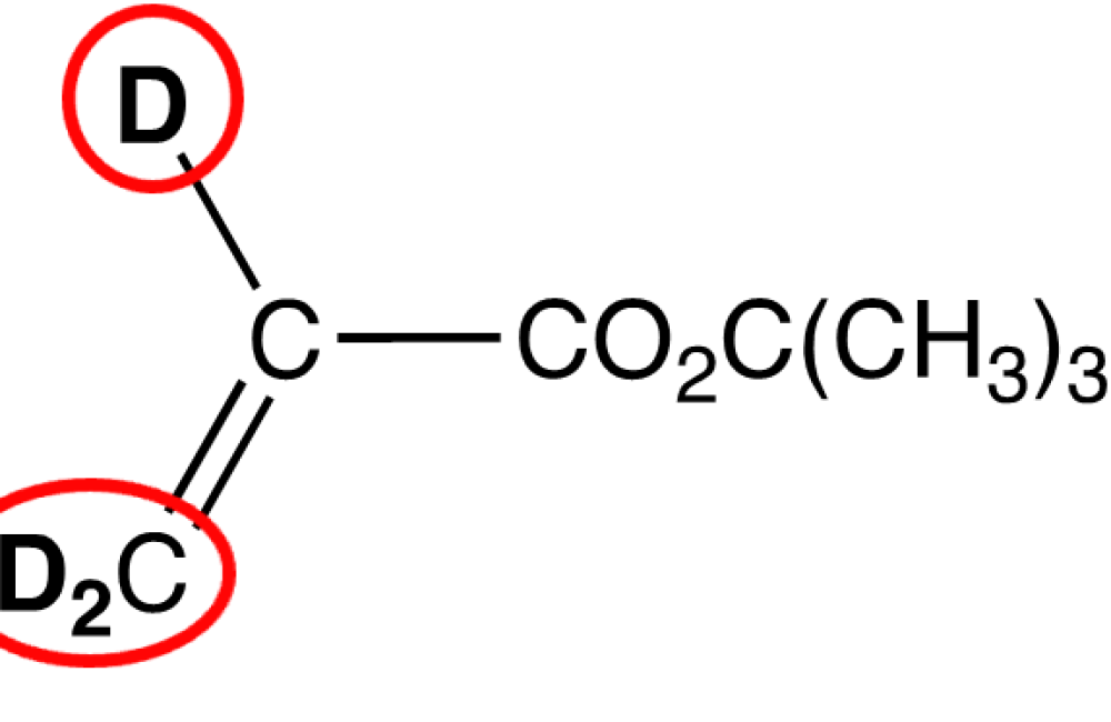 Tert-Butyl Acrylate-d3 monomer with deuteration sites circled in red