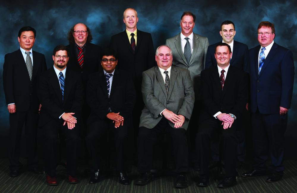 Winners of the Director’s Award for Outstanding Team Accomplishment were, from left, standing: Jiaquiang Yan, Alan Tennant, Craig Bridges, David Mandrus, Adam Aczel and Garrett Granroth. Seated: Matthew Stone, Arnab Banerjee, Stephen Nagler and Mark Lumsd