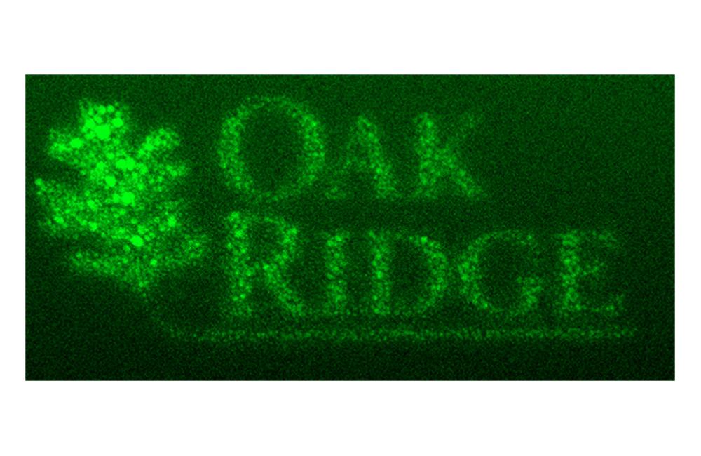 To direct-write the logo of the Department of Energy’s Oak Ridge National Laboratory, scientists started with a gray-scale image.
