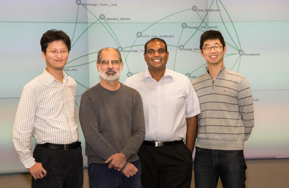 ORNL researchers (from left) Seung-Hwan Lim, Larry Roberts, Sreenivas Rangan Sukumar and Matt Lee developed a new smart data tool for medical research called ORiGAMI that has the potential to accelerate medical research and discovery.