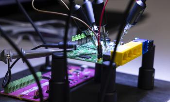 close up of circuit board