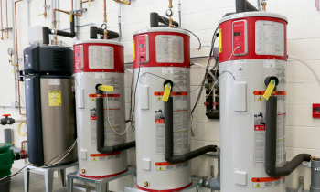 four water heaters in a row