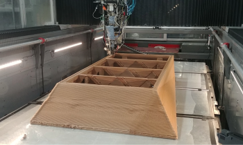 concrete cast mold on a 3D printing machine