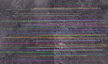 A black background with horizontal colorful lines closely spaced at unequal intervals.
