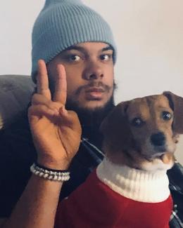 man and dog
