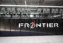 Frontier logo on computer cabinets