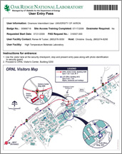 ORNL User Entry Pass