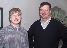 UT-Battelle Scholarship winner Kellen O'Connor visited ORNL Director Jeff Wadsworth Tuesday.