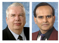 Oak Ridge National Laboratory researchers Charles Forsberg (left) and Nageswara Rao have been named UT-Battelle Corporate Fellows.