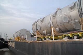 These drain tanks, produced by Joseph Oat Corporation in New Jersey, are similar in scale to what will be fabricated for the international ITER project.