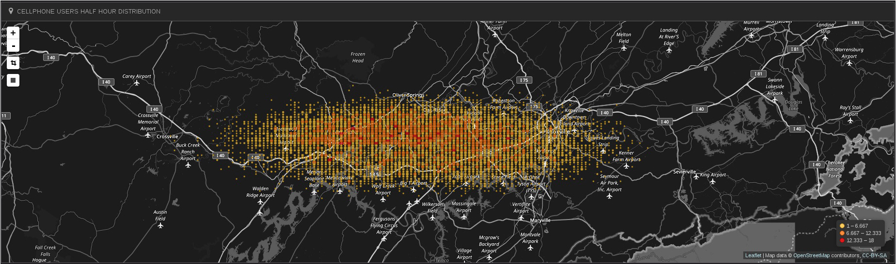 ORNL’s wireless sensor network provides researchers with an accurate index of population density in half-hour increments.