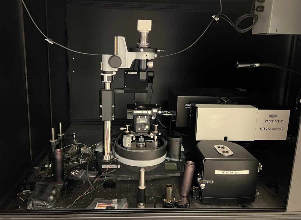 a complex microscope inside a black box