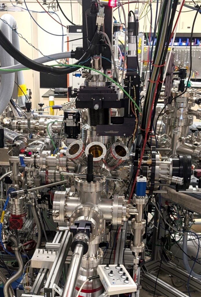 A large complex machine with wires and protrusions
