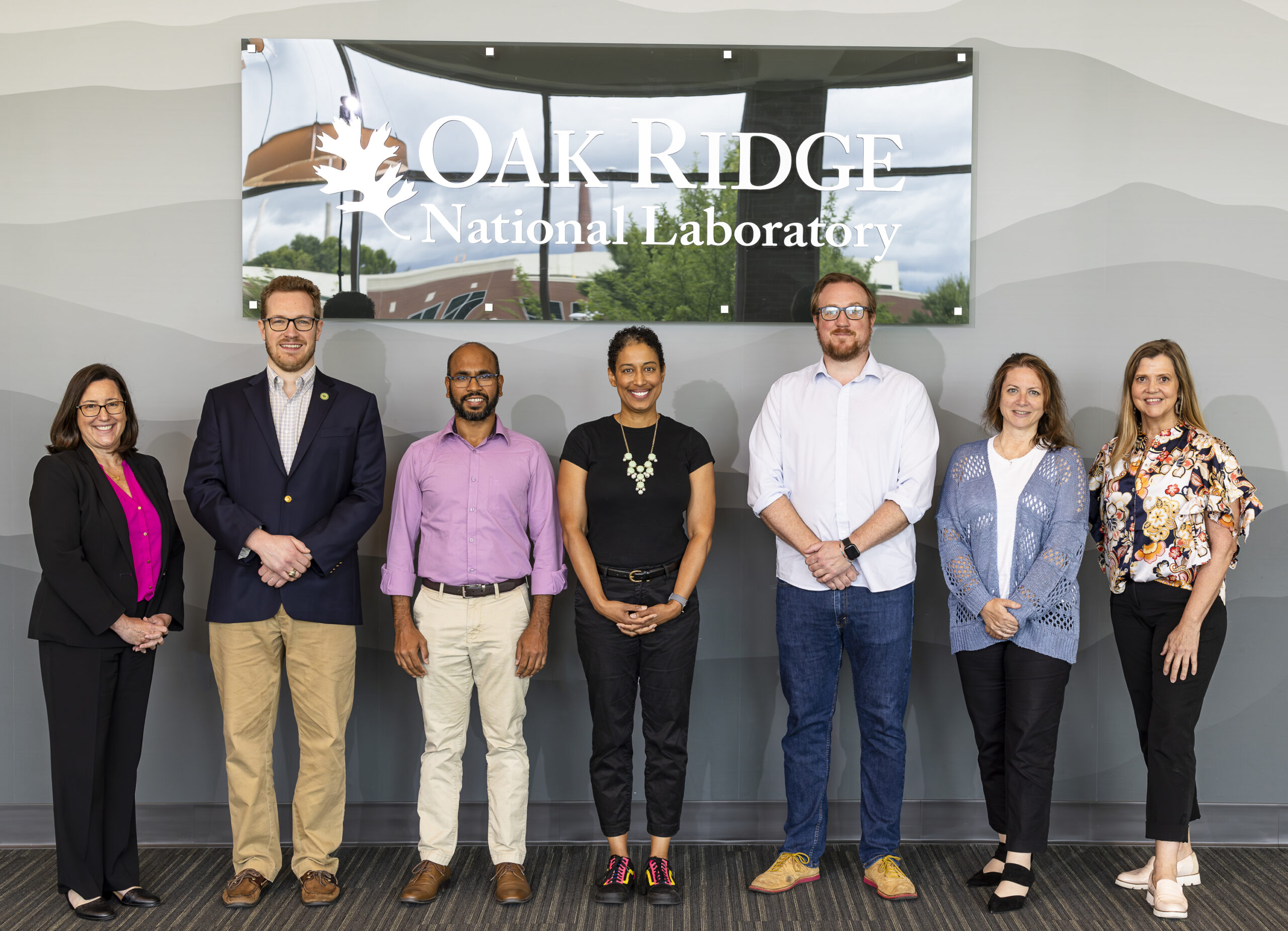 From left to right are Jennifer Caldwell, Nick Gregorich, Syed Islam, Angelique Adams, Brian Sanders, Michelle Kidder and Susan Ochs.