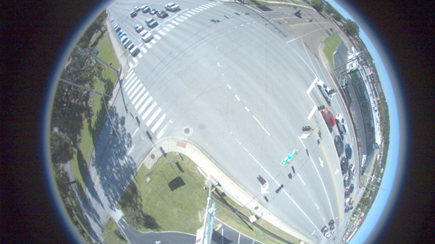 A traffic-camera view of Shallowford Road, one of the more than 350 intersections in Chattanooga studied by Oak Ridge National Laboratory researchers to alleviate traffic congestion.