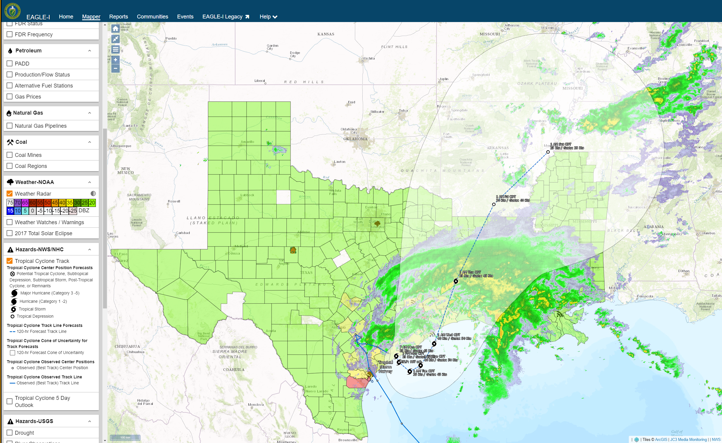 Screenshot of the EAGLE-I platform