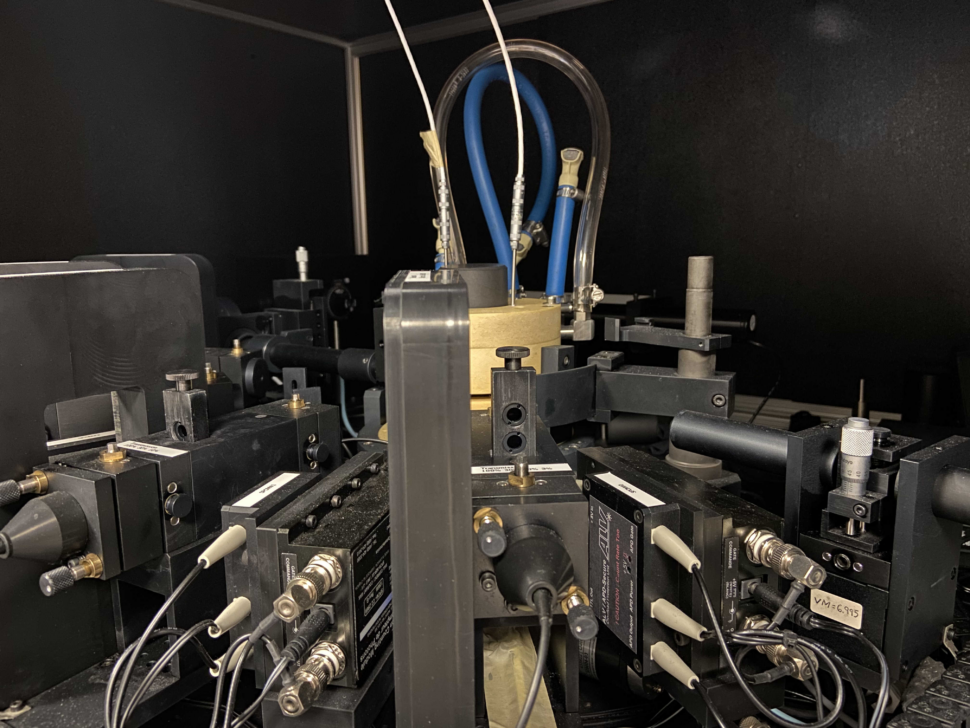 A large composite piece of equipment with many asymetrical shapes and wires